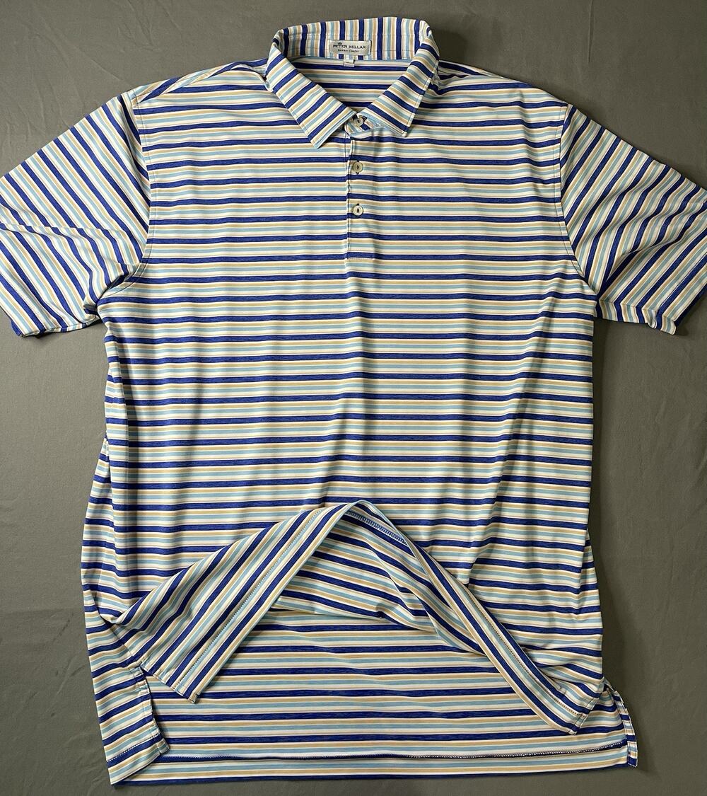 Peter Millar Summer Comfort Striped Performance Golf Polo Men’s XL Multicolor